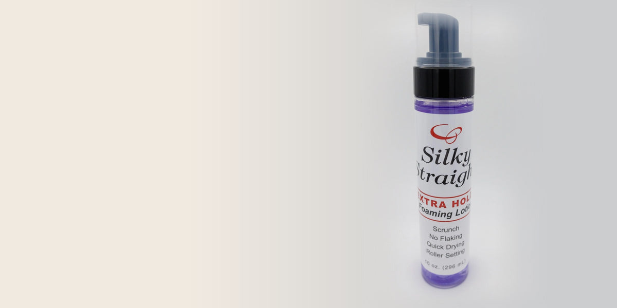 Silky Straight Extra Hold Foaming Lotion 10 oz bottle