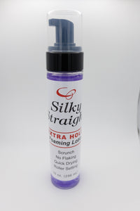 Silky Straight Extra Hold Foaming Lotion 10 oz, angled view